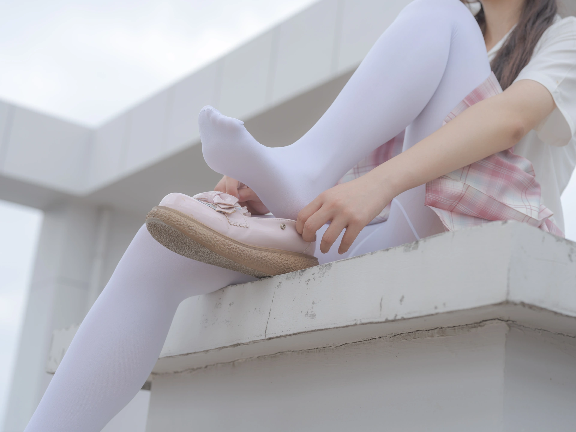 森萝财团写真 – 小圆 试拍 JKJK格子裙插图4